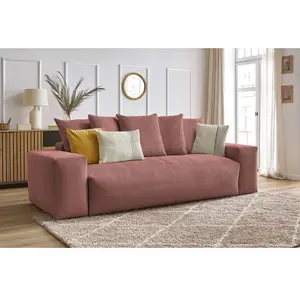 Canapé droit convertible coffre VOLTAIRE rose   BOBOCHIC 3 places pas cher