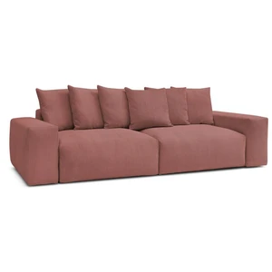 Canapé droit fixe 4 places VOLTAIRE velours côtelé Rose   BOBOCHIC TU