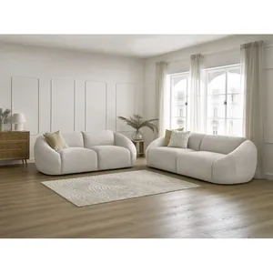 Ensemble canapé droit fixe 3 + 2 places TINA velours côtelé Bobochic pas cher