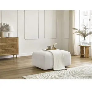 Accueil Séjour Pouf Bobochic Pouf tina tissu bouclette BlancVendu parbobochic-paris