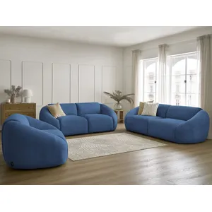 Ensemble canapé droit fixe 3 + 2 places + fauteuil TINA velours côtelé Bobochic pas cher