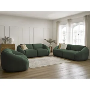 Ensemble canapé droit fixe 3 + 2 places + fauteuil TINA velours côtelé Bobochic pas cher