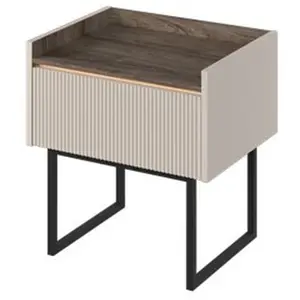 Table de chevet BOBOCHIC - Table de chevet 1 tiroir LOUNA beige et eff... pas cher