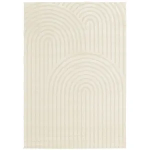Bobochic tapis poils courts jada motifs abstraits beige 160x230 JADA pas cher