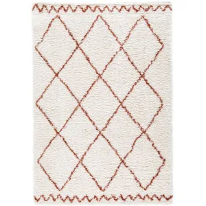 Tapis Bobochic Tapis poils longs simon motifs graphiques 160x230 Beige pas cher