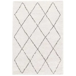 Bobochic tapis poils longs renaud motifs graphiques beige 160x230 RENAUD pas cher
