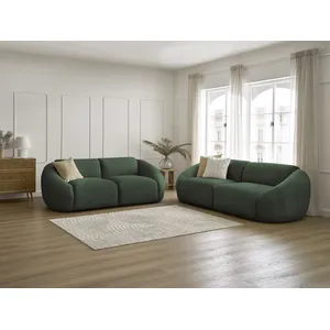 Ensemble canapé droit fixe 3 + 2 places TINA velours côtelé Bobochic pas cher