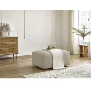 Pouf Bobochic Pouf tina tissu bouclette Beige