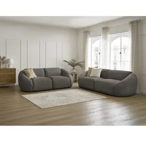 Ensemble canapé droit fixe 3 + 2 places TINA velours côtelé Bobochic pas cher