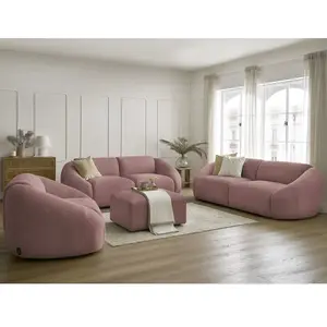 BOBOCHIC Ensemble canapé droit fixe 3 + 2 places + fauteuil TINA velours côtelé... pas cher