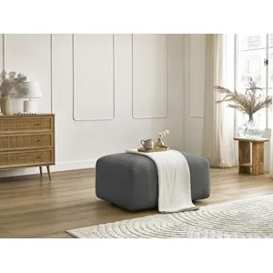 Bobochic pouf tina tissu bouclette gris foncé TINAVendu parbobochic-paris