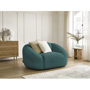 Fauteuil Bobochic Fauteuil tina tissu bouclette Bleu clairVendu parbobochic-paris