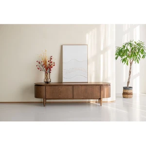 Comparateur de prix : Meuble TV 4 portes 180 cm SORMIOU placage chêne massif Bobochic