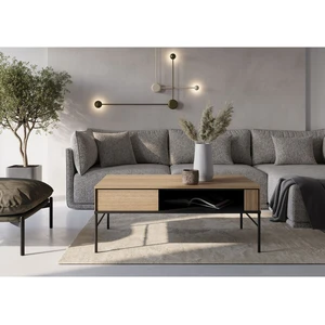 Table basse 110 cm VERONA effet chêne avec niche BOBOCHIC pas cher