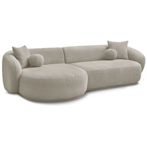 Canapé d'angle fixe ASHLEY taupe angle gauche BOBOCHIC 4 places pas cher