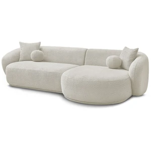 Canapé d'angle fixe ASHLEY beige angle droit BOBOCHIC 4 places pas cher