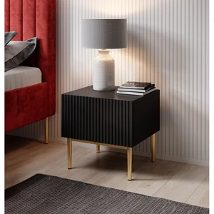 Bobochic lot de 2 chevets tiroir kasha pieds or noir KASHA pas cher