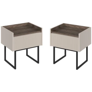 Lot de 2 chevets LOUNA 1 tiroir avec LED BOBOCHIC pas cher