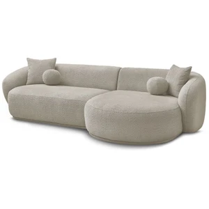 Canapé d'angle fixe ASHLEY taupe angle droit BOBOCHIC 4 places pas cher