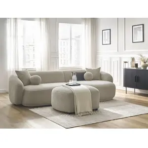 Comparateur de prix : Canapé d'angle fixe ASHLEY avec pouf Bobochic