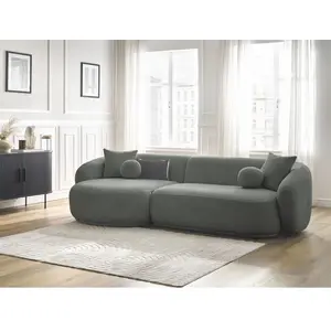 Canapé d'angle fixe ASHLEY gris foncé angle gauche BOBOCHIC 4 places pas cher