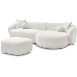 Comparateur de prix : Canapé d'angle fixe ASHLEY avec pouf Bobochic