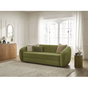 Bobochic canapé droit convertible déplimousse neyo tissu lisse vert NEYO pas cher
