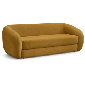 Bobochic canapé droit convertible déplimousse neyo tissu lisse jaune NEYO pas cher