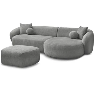 Comparateur de prix : Canapé d'angle fixe ASHLEY avec pouf Bobochic