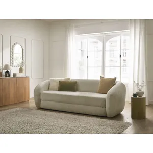 Bobochic canapé droit convertible déplimousse neyo tissu texturé taupe NEYO pas cher