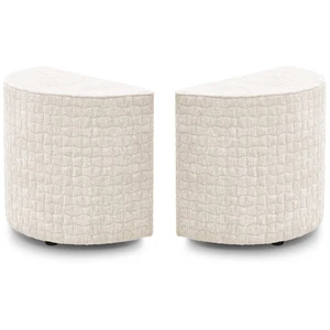 Bobochic lot de 2 chevets noam tissu texturé recyclé blanc NOAM pas cher