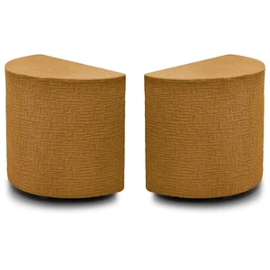Lot de 2 chevets NOAM tissu texturé jaune   BOBOCHIC pas cher