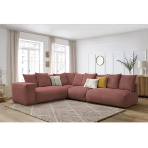 BOBOCHIC Canapé d'angle fixe modulable VOLTAIRE avec 2 chauffeuses 2 places, 1 ... pas cher