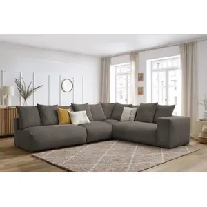 Canapé d'angle fixe modulable VOLTAIRE avec 2 chauffeuses 2 places, 1 angle et 1 chauffeuse 1 place Bobochic pas cher