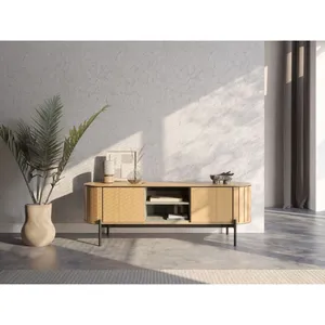 Bobochic meuble tv arrondi 2 portes 168 cm amboise couleur chêne AMBOISE pas cher