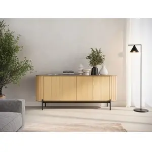 Bobochic buffet arrondi 4 portes 200 cm amboise couleur chêne AMBOISE pas cher