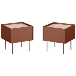 Bobochic lot de 2 chevets 1 tiroir atlas rouge ATLAS pas cher
