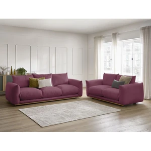 Bobochic ensemble canapé droit fixe 3 + 2 places ernest rouge ERNEST pas cher