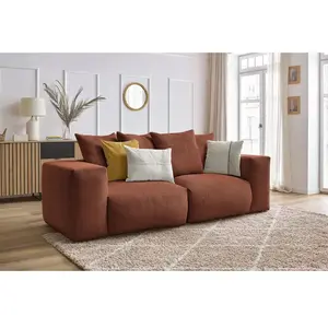 Canapé droit fixe modulable VOLTAIRE orange   BOBOCHIC 3 places pas cher