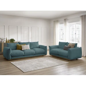 Ensemble canapé droit fixe 3 + 2 places ERNEST Bleu foncé   BOBOCHIC TU