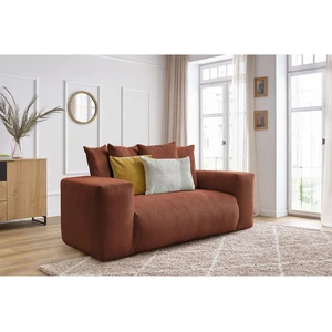 Canapé droit fixe 2 places VOLTAIRE Orange   BOBOCHIC TU pas cher