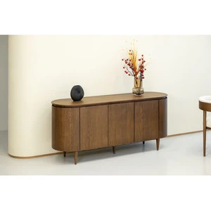 Buffet 5 portes 180 cm SORMIOU placage chêne massif Bobochic pas cher