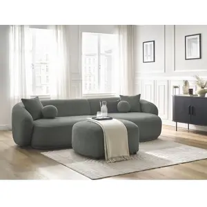 Comparateur de prix : Canapé d'angle fixe ASHLEY avec pouf Bobochic