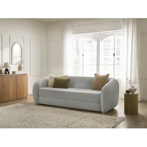Canapé droit convertible déplimousse NEYO tissu bouclette Bobochic pas cher