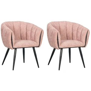 Bobochic lot de 2 chaises ada tissu velours rose ADA pas cher