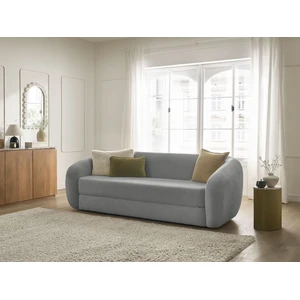 Canapé droit convertible déplimousse NEYO tissu lisse gris foncé BOBOCHIC 3 places pas cher