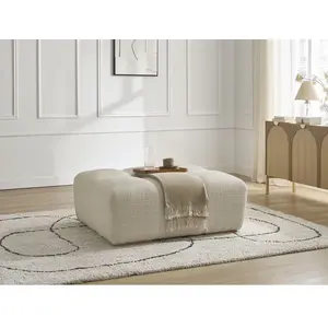 Pouf ANAKIN tissu texturé beige BOBOCHIC pas cher