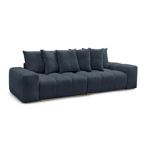 BOBOCHIC Canapé droit convertible coffre ANAKIN tissu texturé bleu foncé   BOBO... pas cher