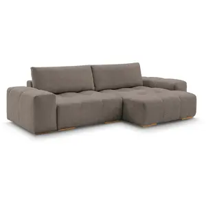 BOBOCHIC Canapé d'angle réversible ANAKIN tissu bouclette marron  réversible BO... pas cher