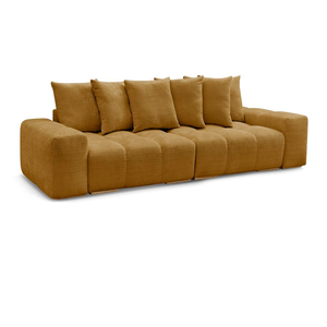 Canapé droit convertible coffre ANAKIN tissu texturé jaune BOBOCHIC ... pas cher